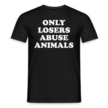 Nur Verlierer missbrauchen Tiere Tierheim Rettung Speichern - Männer T-Shirt - Schwarz - Vorne - AI Model Male 178 light (178cm)