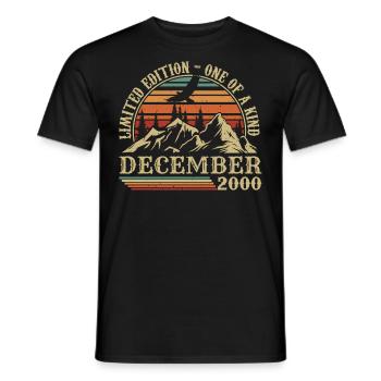 Vintage December 2000, Awesome Since December 2000 - Men's T-Shirt - black - Front - AI Model Male 178 light (178cm)