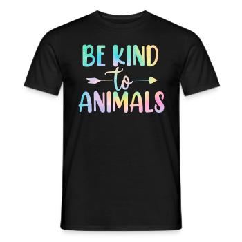Be Kind to Animals Tie Dye Funny Foster Animal - Men's T-Shirt - black - Front - AI Model Male 178 light (178cm)
