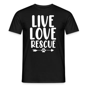 Live Love Rescue Tierschutz Lustige Pflege - Männer T-Shirt - Schwarz - Vorne - AI Model Male 178 light (178cm)