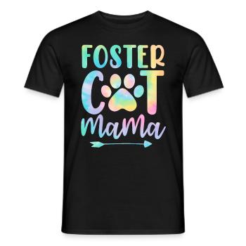 Foster Cat Mama Drôle de chat Tie Dye Sauvetage Maman - T-shirt homme - noir - Devant - AI Model Male 178 light (178cm)