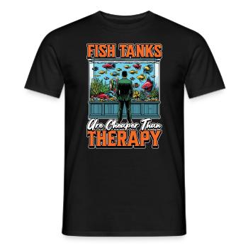 Aquarium Enthusiast Fish Tanks Are Aquascaping - Men's T-Shirt - black - Front - AI Model Male 178 light (178cm)