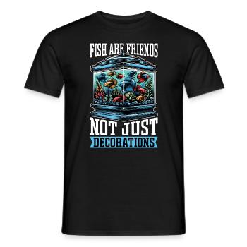 Aquarium Enthusiast Fish Are Friends Fishkeeping - Men's T-Shirt - black - Front - AI Model Male 178 light (178cm)
