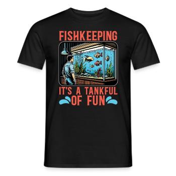 Aquarium Enthusiast Fishkeeping It's Aquascaping - Männer T-Shirt - Schwarz - Vorne - AI Model Male 178 light (178cm)