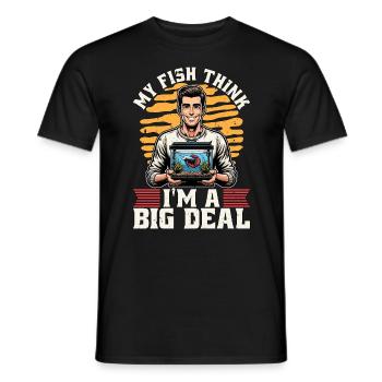 Aquarium Enthusiast My Fish Think I'm Fishkeeper - Men's T-Shirt - black - Front - AI Model Male 178 light (178cm)