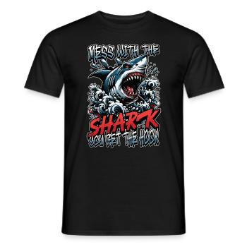 Shark Hunting Mess With The Shark Fossil Hunter - Männer T-Shirt - Schwarz - Vorne - AI Model Male 178 light (178cm)