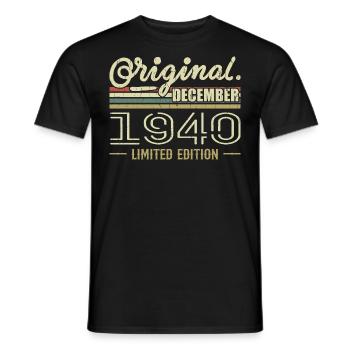 December 1940 Anniversary December 1940 December - Men's T-Shirt - black - Front - AI Model Male 178 light (178cm)