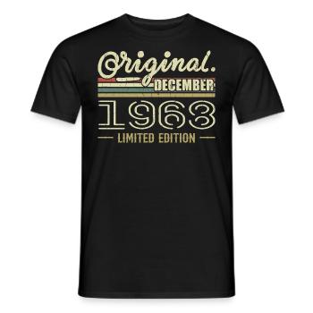 December 1968 Birthday December 1968 December - Men's T-Shirt - black - Front - AI Model Male 178 light (178cm)