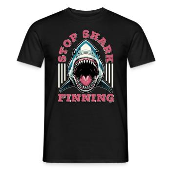 Passionné de requins Stop Shark Finning Biologie marine - T-shirt homme - noir - Devant - AI Model Male 178 light (178cm)