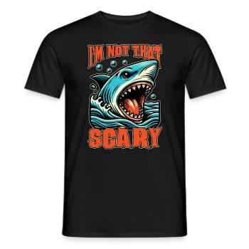Shark Enthusiast I'm Not That Scary Oceanologist - Men's T-Shirt - black - Front - AI Model Male 178 light (178cm)