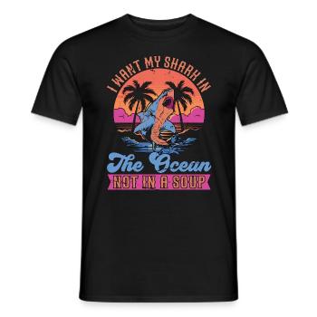 Shark Enthusiast I Want My Shark In Freediving - Men's T-Shirt - black - Front - AI Model Male 178 light (178cm)