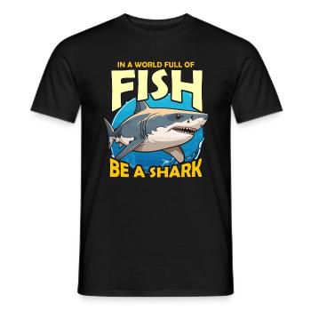 Shark Hunting In A World Full Of Fish Scuba Diving - Männer T-Shirt - Schwarz - Vorne - AI Model Male 178 light (178cm)