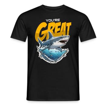 Shark Hunting You're Great Loves Fossil Hunting - Men's T-Shirt - black - Front - AI Model Male 178 light (178cm)