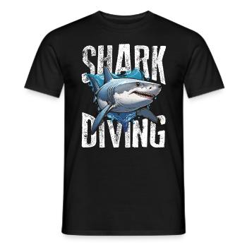Shark Hunting Shark Diving Swimmer Fossil Hunter - Men's T-Shirt - black - Front - AI Model Male 178 light (178cm)