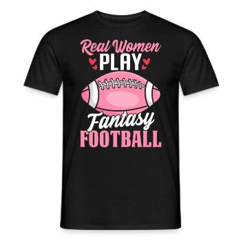 De vraies femmes jouent à Fantasy Football FFL Girls - T-shirt homme - noir - Devant - AI Model Male 178 light (178cm)