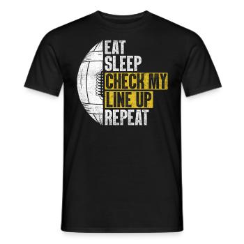 Manger Dormir Vérifier ma programmation Répéter Funny Football - T-shirt homme - noir - Devant - AI Model Male 178 light (178cm)