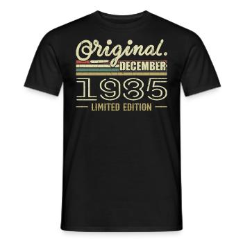Décembre 1985 anniversaire Décembre 1985 Décembre - T-shirt homme - noir - Devant - AI Model Male 178 light (178cm)