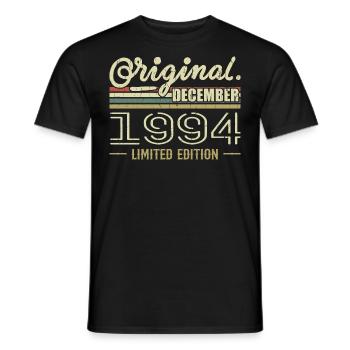 Décembre 1994 anniversaire Décembre 1994 Décembre - T-shirt homme - noir - Devant - AI Model Male 178 light (178cm)