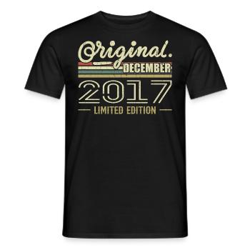 December 2017 birthday December 2017 December - Men's T-Shirt - black - Front - AI Model Male 178 light (178cm)