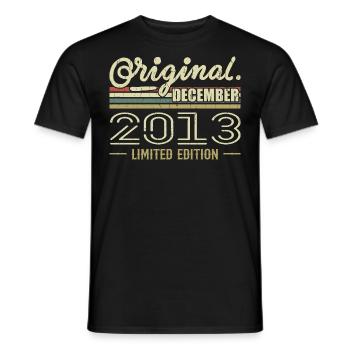 December 2013 Birthday December 2013 December - Men's T-Shirt - black - Front - AI Model Male 178 light (178cm)