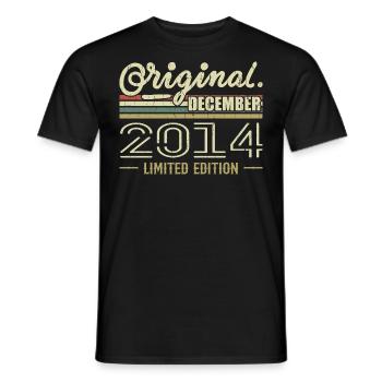 Décembre 2014 anniversaire Décembre 2014 Décembre - T-shirt homme - noir - Devant - AI Model Male 178 light (178cm)
