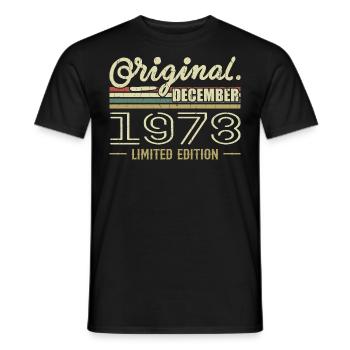 December 1978 Birthday December 1978 December - Men's T-Shirt - black - Front - AI Model Male 178 light (178cm)