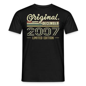 Décembre 2007 anniversaire Décembre 2007 Décembre - T-shirt homme - noir - Devant - AI Model Male 178 light (178cm)