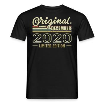 Décembre 2020 anniversaire Décembre 2020 Décembre - T-shirt homme - noir - Devant - AI Model Male 178 light (178cm)