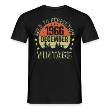 Cadeau Anniversaire Rétro - Nées En Décembre 1966 - T-shirt homme - noir - Devant - AI Model Male 178 light (178cm)