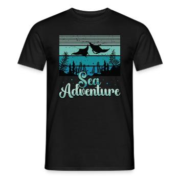 Manta Rays Sea Adventure Freediving Scuba Diving - Men's T-Shirt - black - Front - AI Model Male 178 light (178cm)