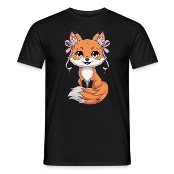 Funny Fox Wildlife Animal Bushy Tail Fennec Fox - Men's T-Shirt - black - Front - AI Model Male 178 light (178cm)