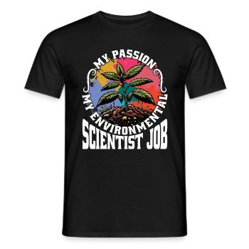 Scientifique de l’environnement Ma passion : l’agriculture - T-shirt homme - noir - Devant - AI Model Male 178 light (178cm)