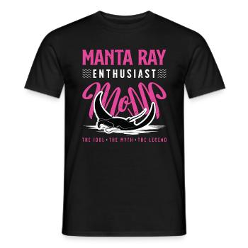 Passionnée de raies manta Maman L’idole Biologie marine - T-shirt homme - noir - Devant - AI Model Male 178 light (178cm)