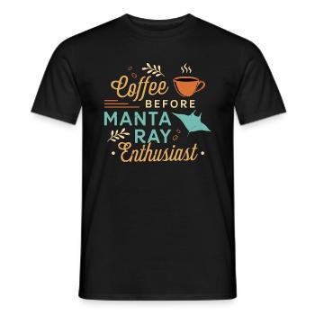 Manta Ray Enthusiast Coffee Swimmer Coffee Lover - Men's T-Shirt - black - Front - AI Model Male 178 light (178cm)