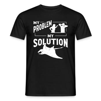 Passionné de raie manta Mon problème Mon pictogramme Papa - T-shirt homme - noir - Devant - AI Model Male 178 light (178cm)