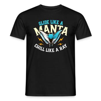 Manta Rays Glide Like A Manta Chill Like Swimmer - Men's T-Shirt - black - Front - AI Model Male 178 light (178cm)