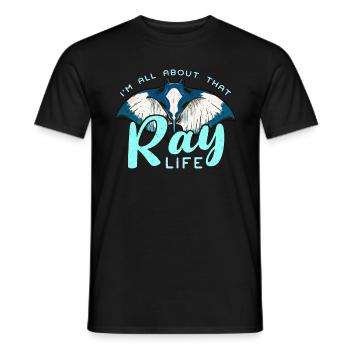 Manta Rays I'm All About That Ray Life Freediving - Männer T-Shirt - Schwarz - Vorne - AI Model Male 178 light (178cm)