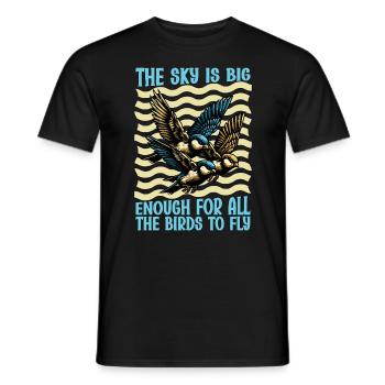 Bird Enthusiast The Sky Is Big Enough Ornithology - Männer T-Shirt - Schwarz - Vorne - AI Model Male 178 light (178cm)