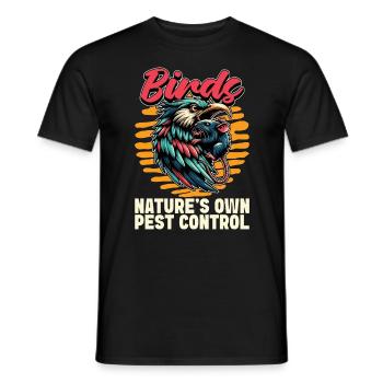 Bird Enthusiast Birds Nature's Own Ornithologist - Men's T-Shirt - black - Front - AI Model Male 178 light (178cm)