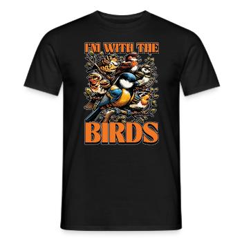 Bird Enthusiast I'm With The Birds Ornithologist - Men's T-Shirt - black - Front - AI Model Male 178 light (178cm)