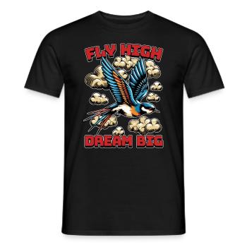 Passionné d’oiseaux Fly High Dream Grand Ornithologue - T-shirt homme - noir - Devant - AI Model Male 178 light (178cm)