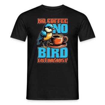 Bird Enthusiast No Coffee Birdwatcher Coffee Lover - Men's T-Shirt - black - Front - AI Model Male 178 light (178cm)