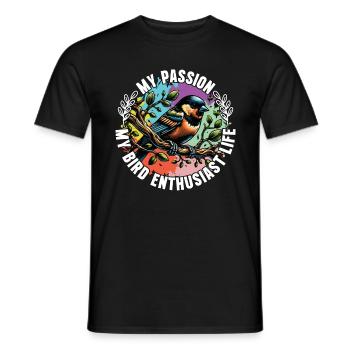 Passionné d’oiseaux Ma passion Mon ornithologue ornithologue - T-shirt homme - noir - Devant - AI Model Male 178 light (178cm)