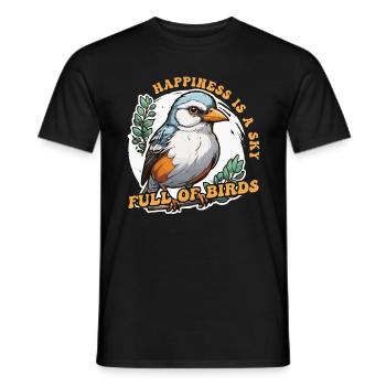 Bird Enthusiast Happiness Is A Sky Ornithologist - Men's T-Shirt - black - Front - AI Model Male 178 light (178cm)