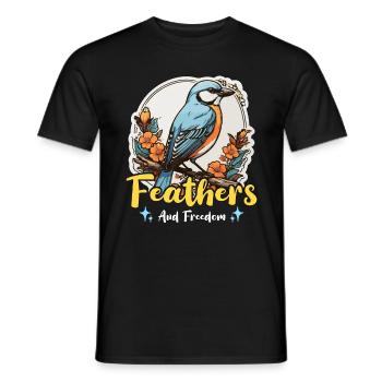 Bird Enthusiast Feathers And Freedom Ornithologist - Männer T-Shirt - Schwarz - Vorne - AI Model Male 178 light (178cm)
