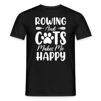 L’aviron et les chats me rendent heureux Barreur drôle - T-shirt homme - noir - Devant - AI Model Male 178 light (178cm)