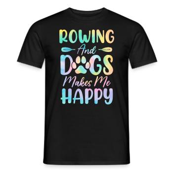 Ramer Et Les Chiens Me Rend Heureux Drôle Chien Tie Dye - T-shirt homme - noir - Devant - AI Model Male 178 light (178cm)