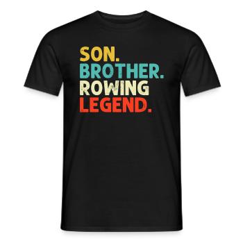 Son Brother Rowing Son and Brother Retro Coxswain - Men's T-Shirt - black - Front - AI Model Male 178 light (178cm)