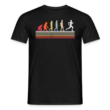 Running Evolution Retro Runner Marathoner Funny - Men's T-Shirt - black - Front - AI Model Male 178 light (178cm)