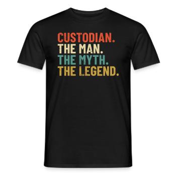 Custodian Der Mann Der Mythos Die Legende Retro - Männer T-Shirt - Schwarz - Vorne - AI Model Male 178 light (178cm)